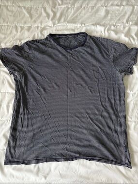 Joules Navy and White Fine-Stripe Crew Neck Tee
